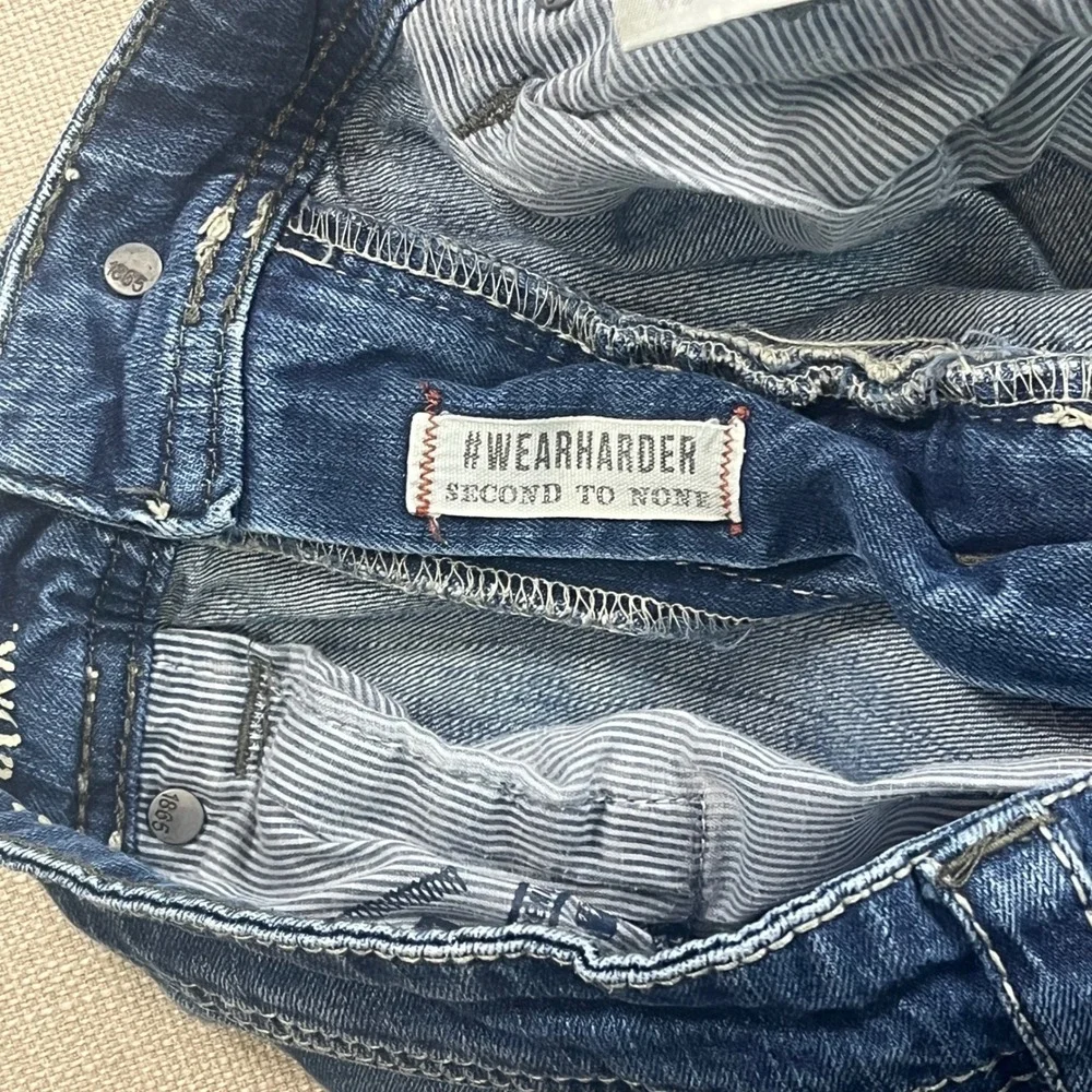 TK Axel Mens Athletic Fit Jeans 38x32 Medium Wash Blue‎ Denim Heavy Stitching